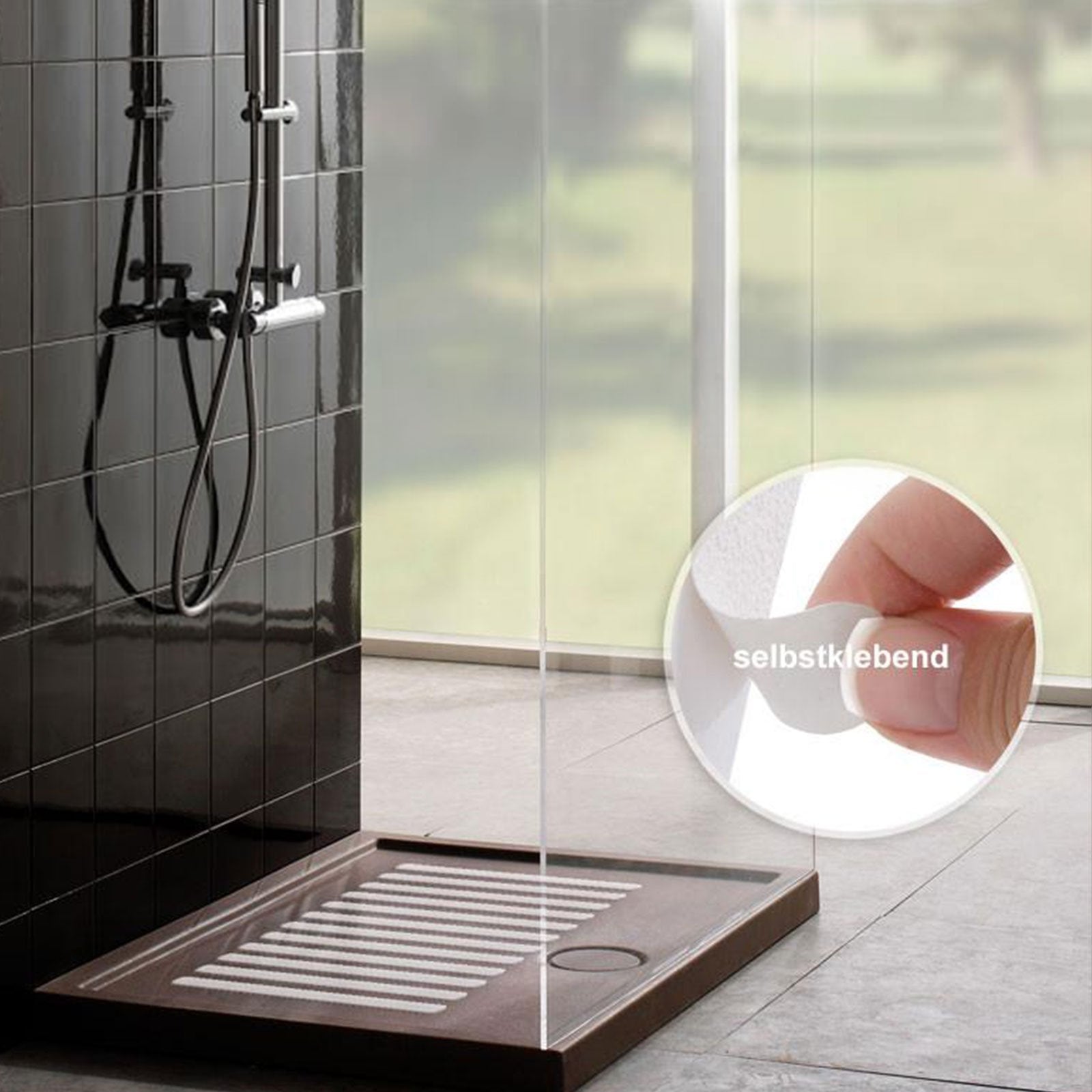12x Transparent Anti-Rutsch Pads quadratisch Badewanne Dusche Treppe