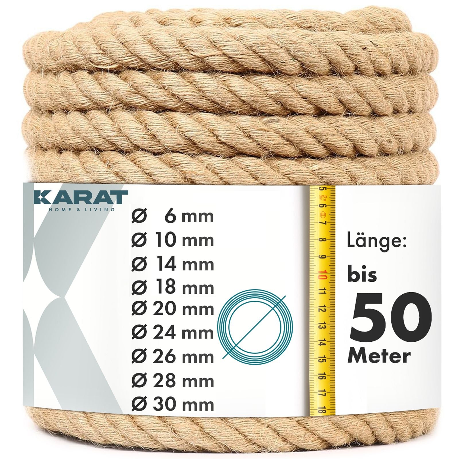 Juteseil Arnold | Robustes Naturprodukt aus 100 % Jute | Für Sport, Hobby & Bastelarbeiten | Verschiedene Längen & Stärken